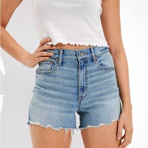 AE Stretch Denim Highest Waist 90s Boyfriend Short Women's Medium Vintage Wash